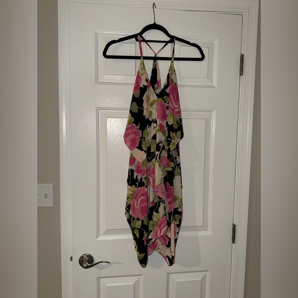 Floral Kids One Piece in Pink and Black